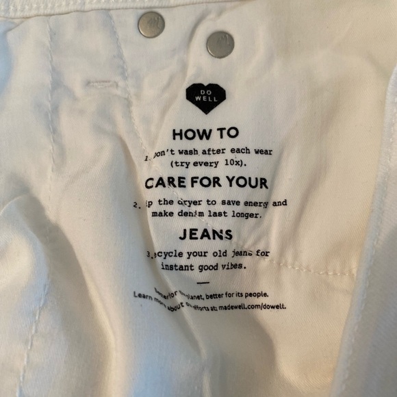 NWT Madewell The Perfect Vintage Jean in Tile white The High Rise size 28 Tall - Picture 8 of 15